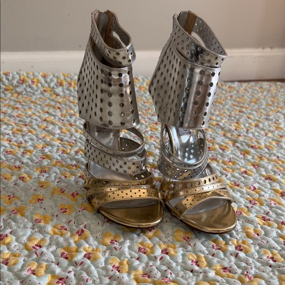 Jimmy Choo Metallic Gold and Silver Heels - Picture 2 of 3